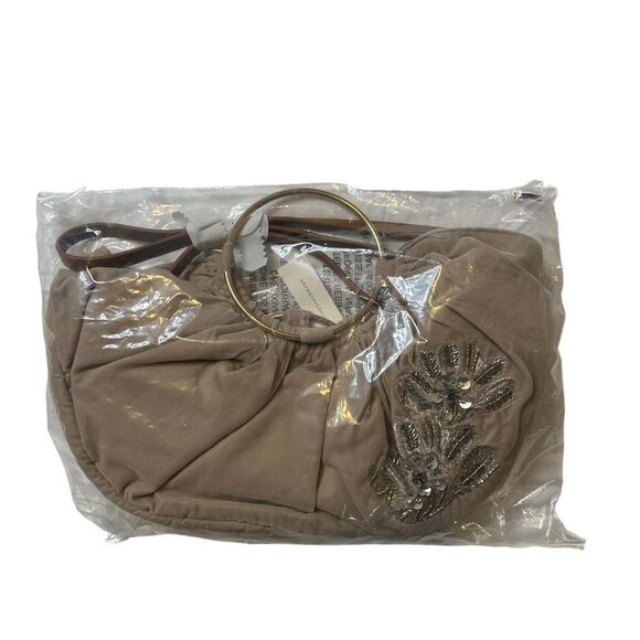 Anthropologie Embellished Flora Velour Satchel with Crossbody Strap NWT - Picture 3 of 8